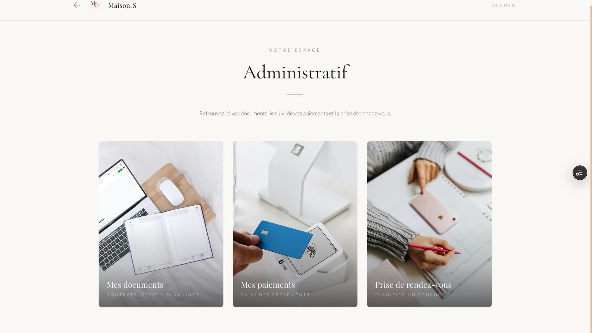 Aperçu Partie administrative